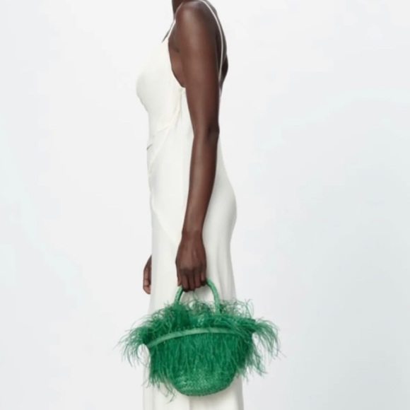 Zara SATIN LINGERIE STYLE DRESS Oyster White XS - Picture 4 of 5